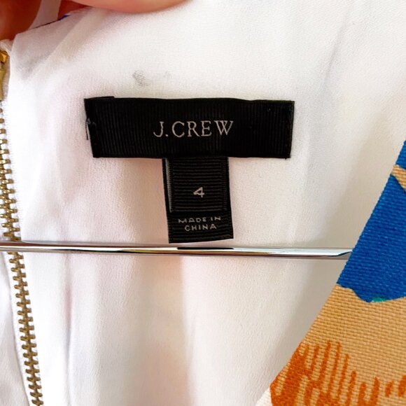 J. Crew Morning Floral Linen Sleeveless Colorful Dress, Size 4 - Picture 4 of 6